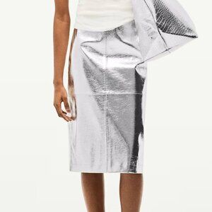 H&M | Silver Coated Skirt
